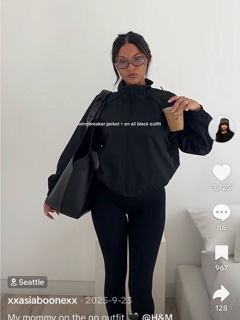 H&M Black Lightweight Zip-Up Jacket